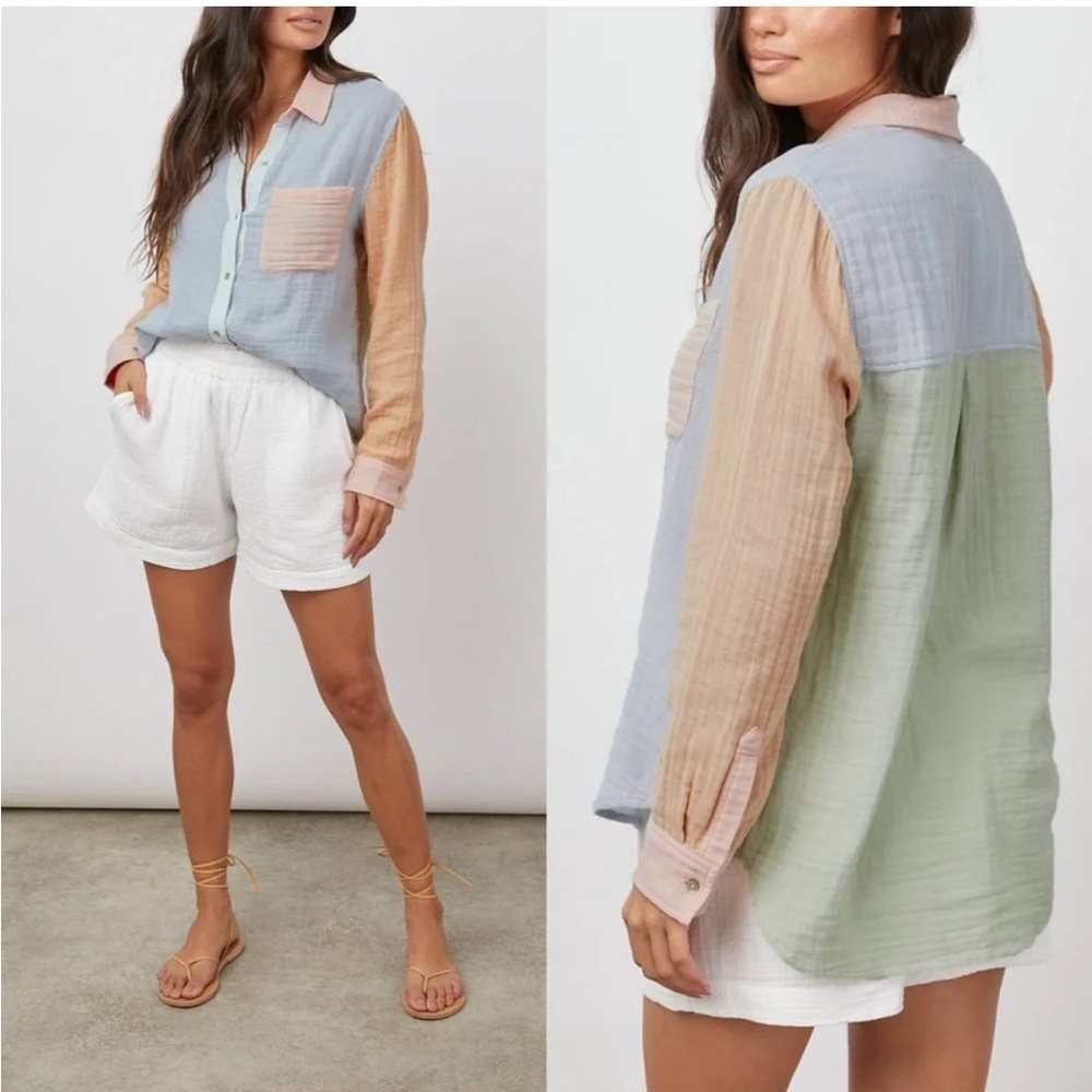 Rails Ellis Bermuda Color Block Button Front Shir… - image 3